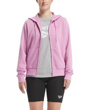 Reebok Women's French Terry Zip-Front Hoodie - Jasmine Pink-Small