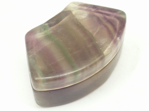 Pilulier Boîte à Bijoux En Fluorite Naturel - Ornement En Pierre Semi Precieuse - Picture 2 of 5