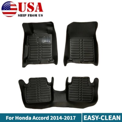 Custom Fit Car Front Rear Row Floor Mat For Honda Accord 2014-2017 EasyClean Pad