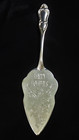 Christmas Silver Plate Cake Pie Server Happy Holidays  Embossed  Table Vintage