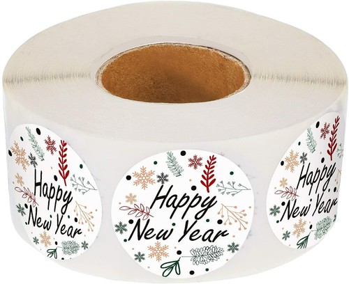 25 Happy New Year Stickers Teacher Supply Party Favors Envelope Seals Crafts - Picture 3 of 3