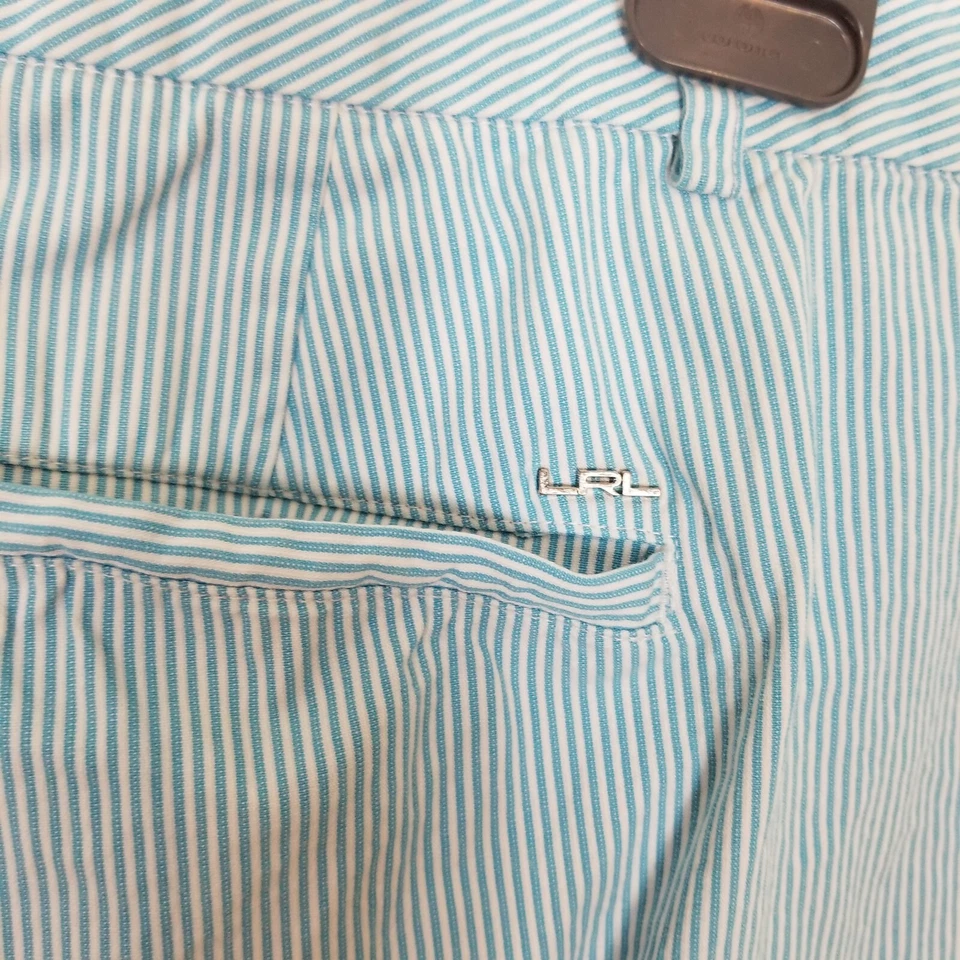Pantalones Cortos De Colección Lauren Ralph Lauren Mujeres A Rayas Talla 16W Azul Blanco Informal Playa Foto 3 de 4