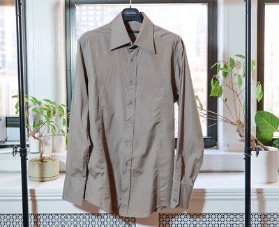 knee length dresses for ladies Gucci Men's Green Red Plaid Cotton Slim Dress Shirt main image 1