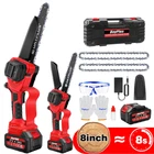 4000W 8In Cordless Chainsaw Handheld Electric Chainsaw Wood Cutter 4.0Ah Battery