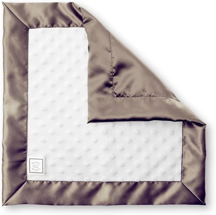 Novo Swaddle Designs Baby Lovie, Cobertor de Segurança Pequeno, Pontos com Cetim Taupe - Imagem 3 de 3