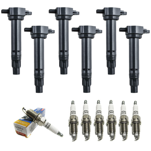 New Set of 6 Ignition Coil  Denso Spark Plug for Chrysler Dodge Volkswagen
