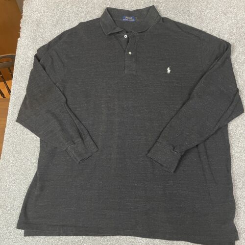Polo Ralph Lauren Hemd Herren 3XB Big Langarm anthrazit grau 100% Baumwolle