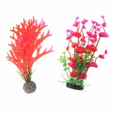 2pcs Artificial Water Plant Aquarium Grass Ornament Fish Tank Decor Landscape