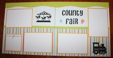 County Fair scrapbook pages 2 each 12 x 12 Handmade photo ready Amusement park