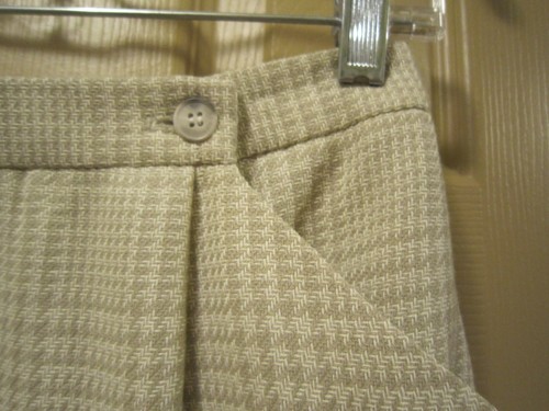 TALLA 6 JONES NUEVA YORK FALDA LÁPIZ A CUADROS MARFIL Y BRONCEADO, MEZCLA DE LANA, EXCELENTE CONDICIÓN - Imagen 2 de 5