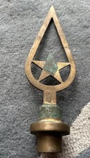 Banner Finial Russian Flag Chrome? Brass . Soviet Propaganda Star 11” Signed?