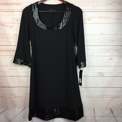 tiana b sequin dress Tiana B Little Black Sequined Sleeveless Cocktail Sparkle Dress Size 14  #NS2