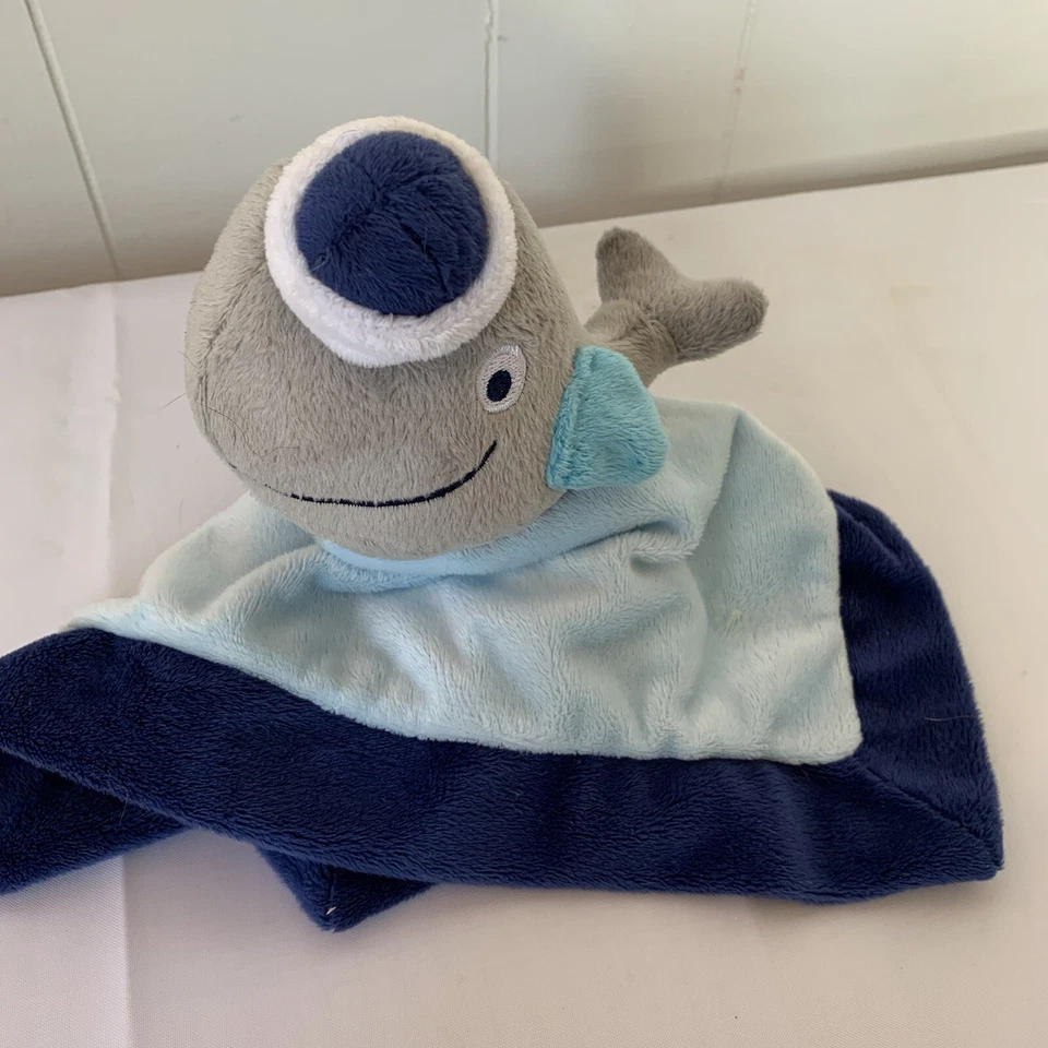 Bananafish Plush Blue Nautical WHALE Security Lovey Blanket Blankie Baby Foto 4 de 4