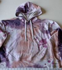 Nike Cropped Hoodie Sweatshirt Tie Dye Long Sleeve Pullover Women's XS