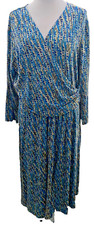Adini Bamboo/elastane dress3/4 sleeves v neck crossover to sash Size L