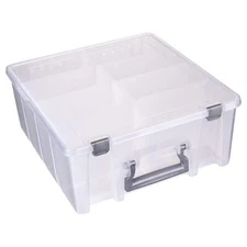 AB Designs Super Satchel Double Deep Compartment Box - Art Storage with 8 Rem...