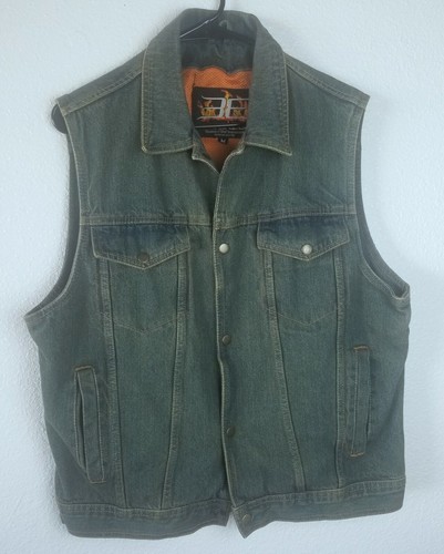 Bikers Edge Blue Denim Vest Men's 