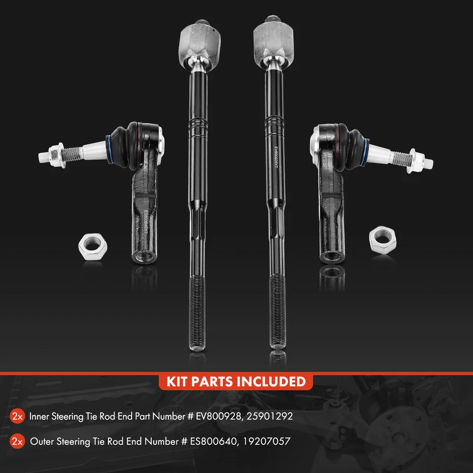 4 piezas nuevo extremo de barra de amarre de dirección interior y exterior para Cadillac SRX 2010 2011 2012-2016 Foto 2 de 4