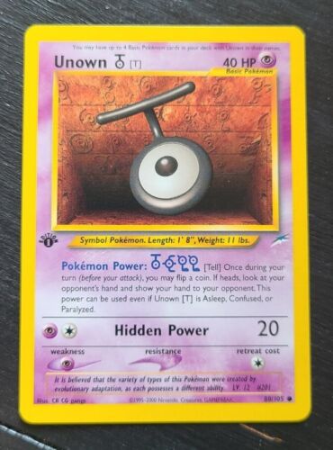 Carte Pokémon UNOWN V 1ère Edition Neo Destiny 88/105 comme neuf carte très nette  - Photo 1/1