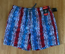 New Speedo Red White Blue July 4th Independence Volley Swim Trunks Shorts 2XL