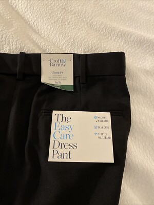 men's croft & barrow classic-fit easy-care flat-front dress pants Croft & Barrow Classic Fit - The Easy Care Dress Pant 36x30 Jet Black