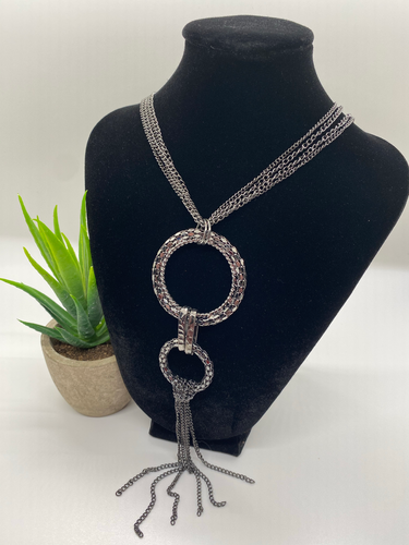LONG CHAIN DARK SILVER COLOR 