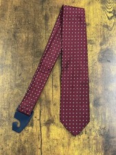 Brooks Brothers dark Red Tie W/ Multicolor Squares 100 Silk Men's Necktie 58"