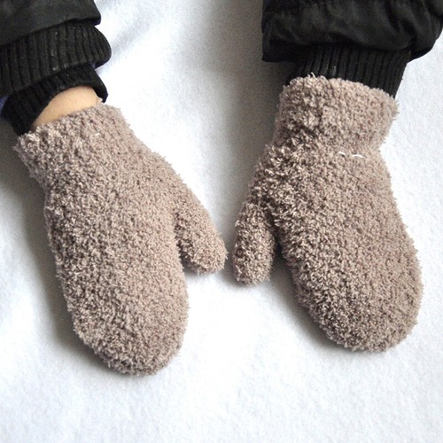 Baby Mittens Girls Boy Winter Warm Kids Magic PLush Knit Toddler Children Gloves - Picture 6 of 26