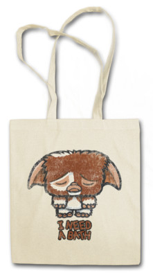 I NEED A BATH STOFFTASCHE EINKAUFSTASCHE Fun Gremlin Gremlins Fun Gizmo Sign