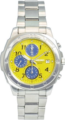 【限定特価】SEIKO セイコー SND409P アナログウォッチ SEIKO SND409 Chronograph Yellow Stainless Steel Quartz Men's