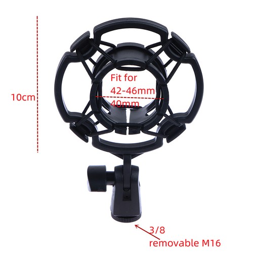 Shock Mount Holder Studio Recording Bracket For Large Mic Clip Black AT - Afbeelding 2 van 12
