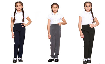 Mädchen Schuluniform halb elastisch Smart Fit bequeme Hose Pants