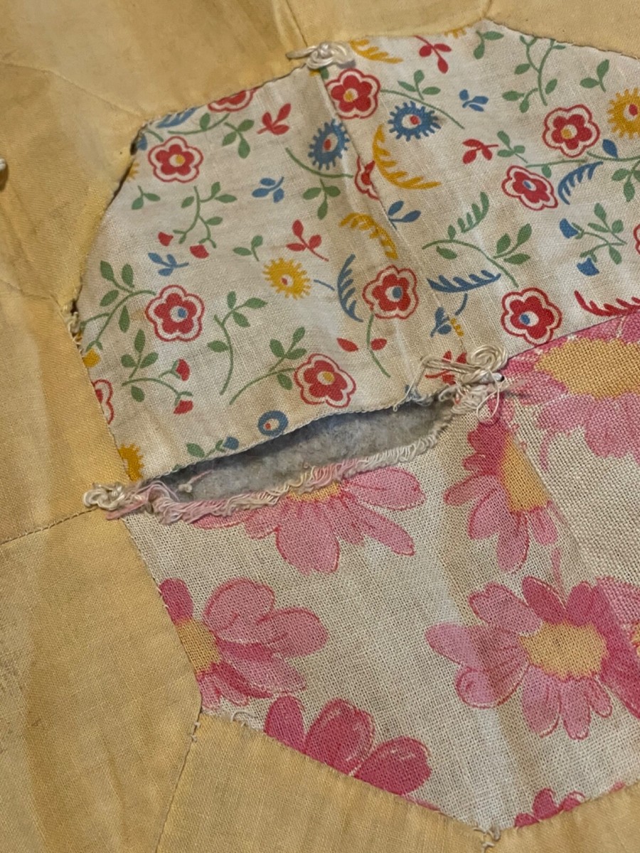 vintage Hand Stitched & Quilted Yellow 75”x70” | eBay