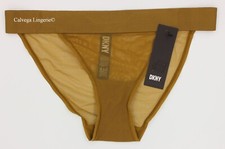 NWT DKNY DK8945 "Sheers" Low-Rise, Mesh String Bikini, Brown Incense 