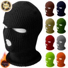 Mens Womens Winter Face Mask Ski Cap 3 Hole Balaclava Beanie Hood Tactical Hat