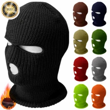 Mens Womens Winter Face Mask Ski Cap 3 Hole Balaclava Beanie Hood Tactical Hat