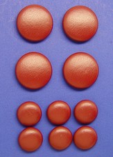 10 MADE IN USA REPLACEMENT CHESTNUT BROWN LEATHER BUTTONS FOR VINTAGE OUTFITS