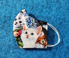 Washable Handmade Fabric Face Mask filter pocket CATS KITTENS