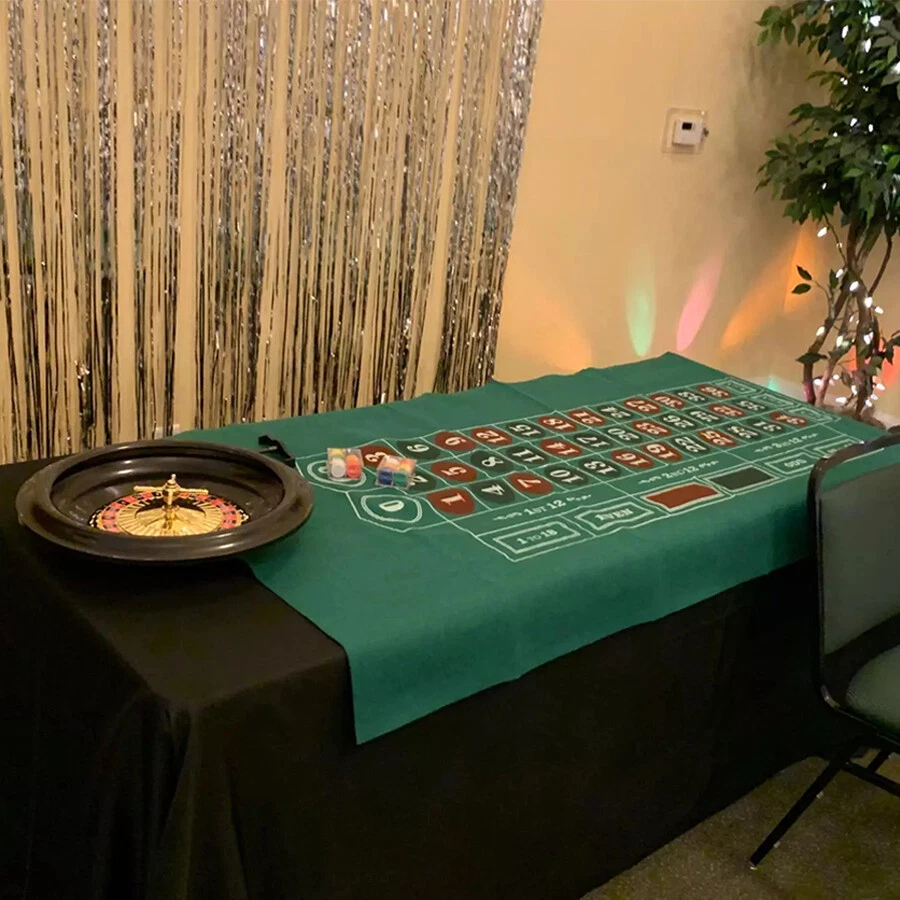 Deluxe Poker 16" Roulette Wheel Casino Game Table Set 120 Chips Rake & Felt Mat - image 4 of 4