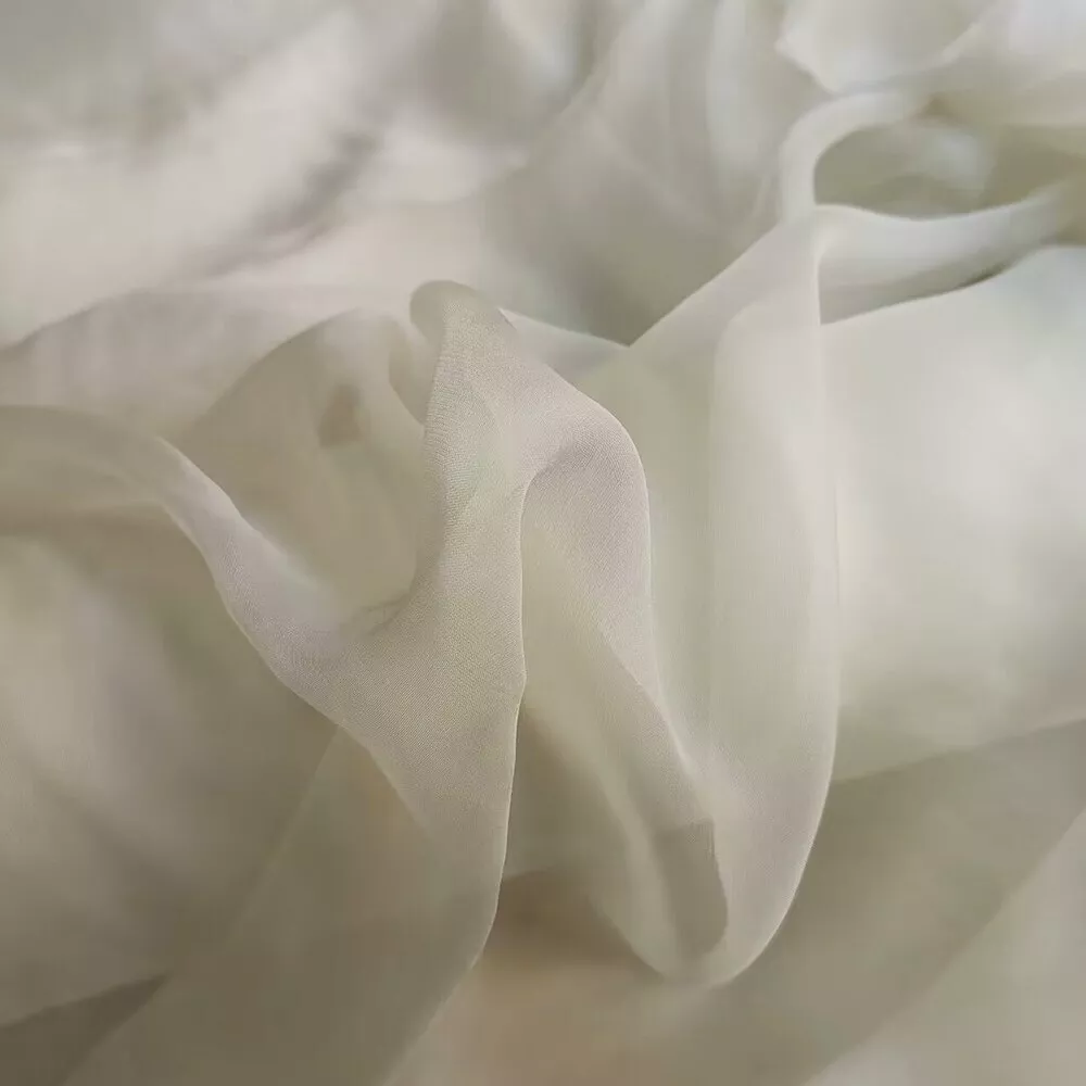 Ivory Chiffon Fabric  Chiffon fabric, White chiffon, Fabric