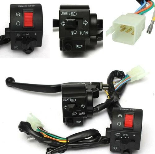 1 Par Controlador Interruptor Encendido/Apagado Faro Bocina Manillar Moto 7/8" Foto 2 de 4