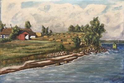 Ölbild Küstenlandschaft Elsehoved Dänemark Urlaub Insel Fyn Ostsee 67 x 100 cm