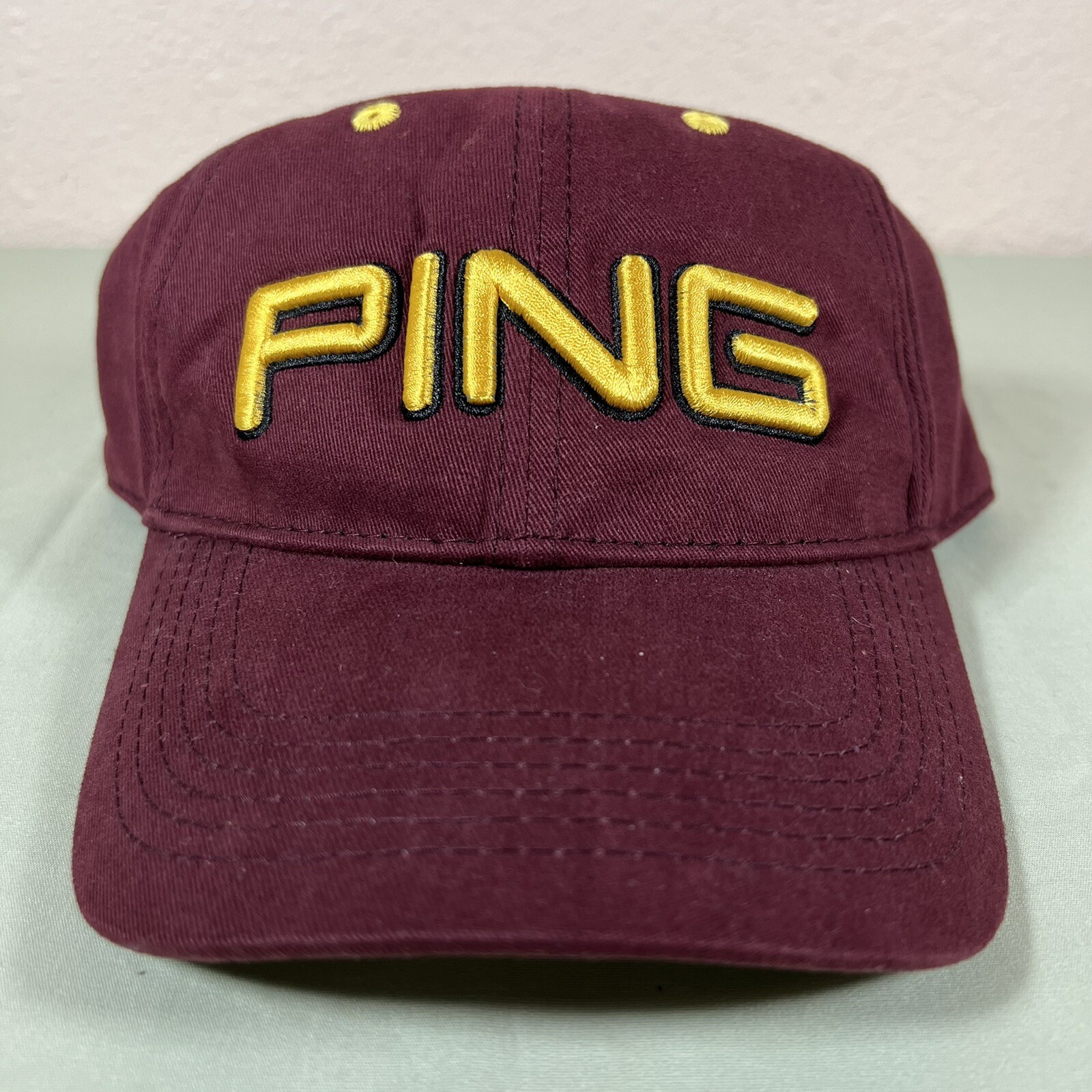 Ping Adjustable Strapback Hat Maroon/Gold - image 1