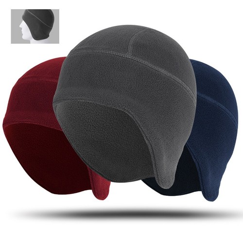 Skull Cap with Ear Flaps Winter Windproof Warm Fleece Beanie Hats for Men Women - Picture 5 of 11