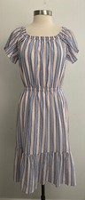 J.Crew Off Shoulder Striped Peasant Dress sz Medium