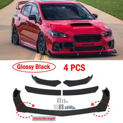 4Pcs Front Bumper Lip Body Kit Lower Spoiler Splitter For Subaru WRX STI 2015+