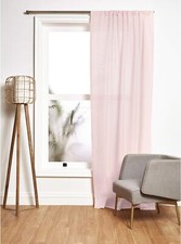 Solino Home Linen Curtain 52 x 108 Inch Lightweight Rod 52 x 108 Inch, Pink