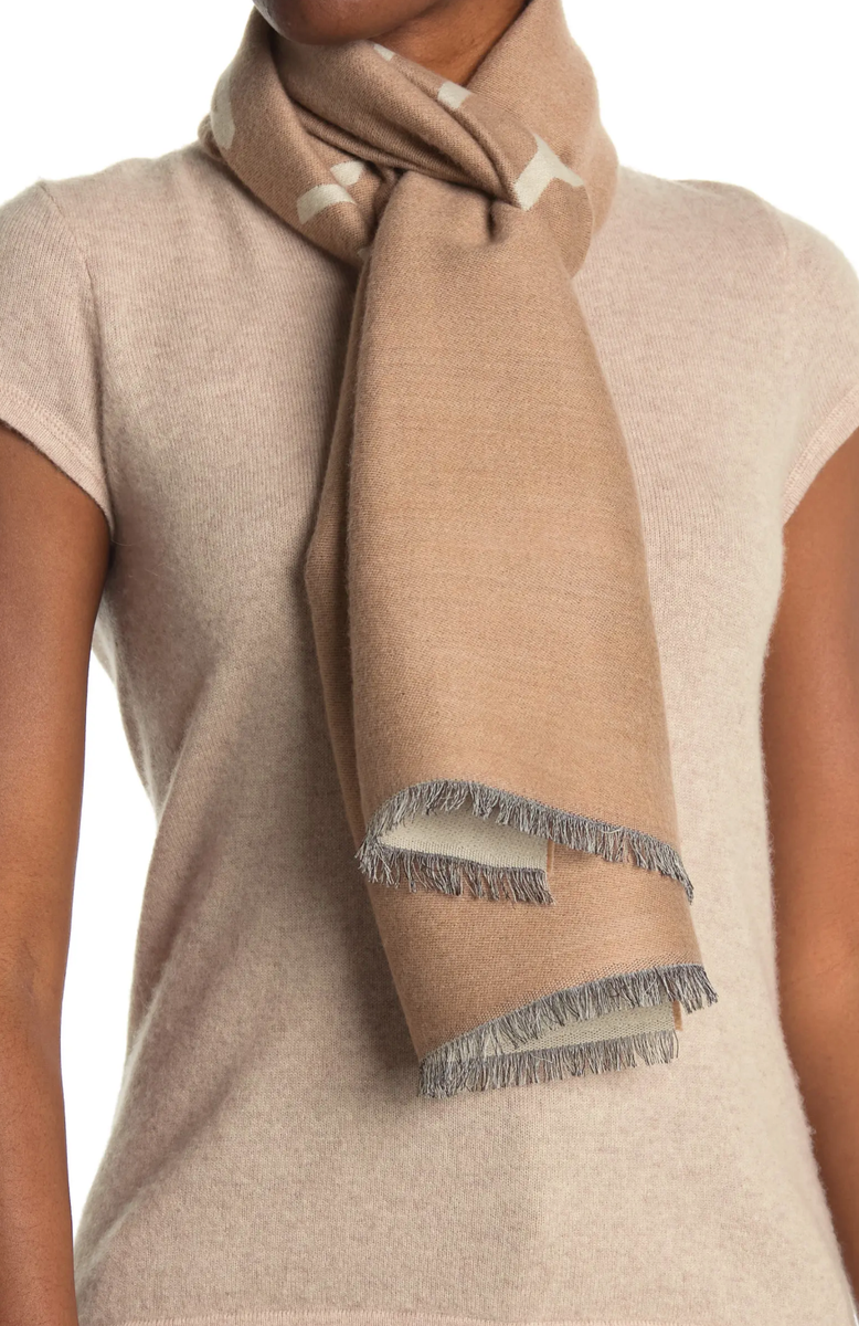 GIVENCHY Unisex Wool Silk Logo Scarf Schal Mufflers Stola Tuch