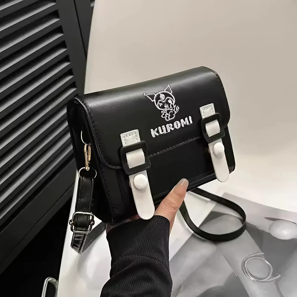 Borsetta da Donna KUROMI in Pelle Nera Borsa Anime Light Hello kitty Comics New - Immagine 3 di 4