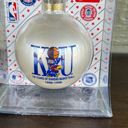 Vintage KU 100 Years of University of Kansas Basketball Ornament 1998 in Package - Picture 2 of 10